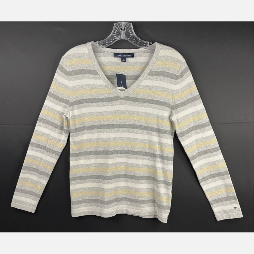 Tommy Hilfiger women's sweater light weight pullover v neck long sleeve NWT S